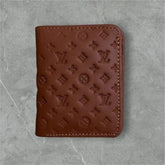 Men's Premium Genuine Leather Bifold Wallet | Embossed Designer Pattern | Slim Card Holder | Black