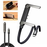 240W Fast Charging Cable with Foldable Phone Stand | 90° Right-Angle USB-C to USB-C Cable