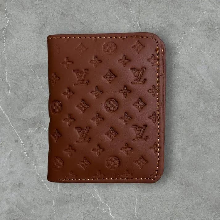 Men's Premium Genuine Leather Bifold Wallet | Embossed Designer Pattern | Slim Card Holder | Black
